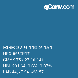 Color code: RGB 37.9 110.2 151 | qconv.com