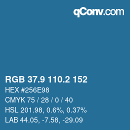 Color code: RGB 37.9 110.2 152 | qconv.com