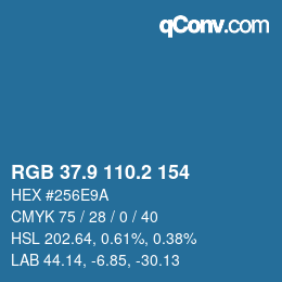 Color code: RGB 37.9 110.2 154 | qconv.com