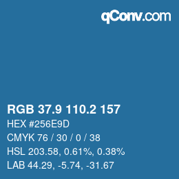 Color code: RGB 37.9 110.2 157 | qconv.com