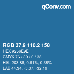 Color code: RGB 37.9 110.2 158 | qconv.com