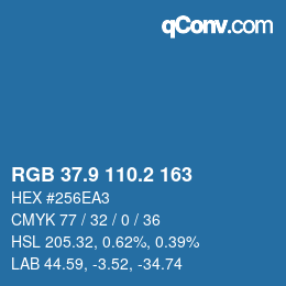 Color code: RGB 37.9 110.2 163 | qconv.com