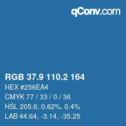 Color code: RGB 37.9 110.2 164 | qconv.com