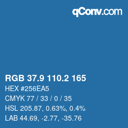 Farbcode: RGB 37.9 110.2 165 | qconv.com