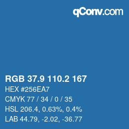 Color code: RGB 37.9 110.2 167 | qconv.com