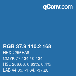 Color code: RGB 37.9 110.2 168 | qconv.com