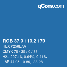 Color code: RGB 37.9 110.2 170 | qconv.com