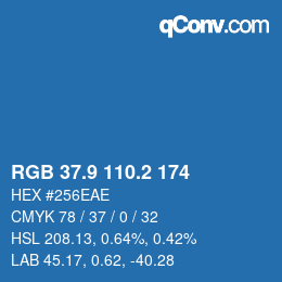 Color code: RGB 37.9 110.2 174 | qconv.com