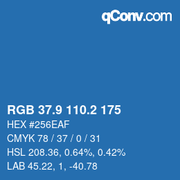 Color code: RGB 37.9 110.2 175 | qconv.com