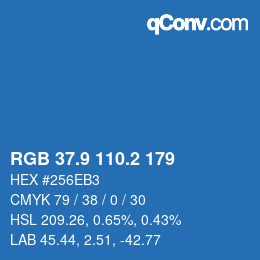 Color code: RGB 37.9 110.2 179 | qconv.com