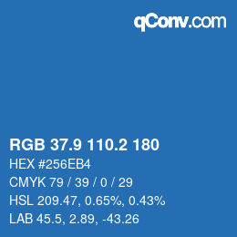 Color code: RGB 37.9 110.2 180 | qconv.com