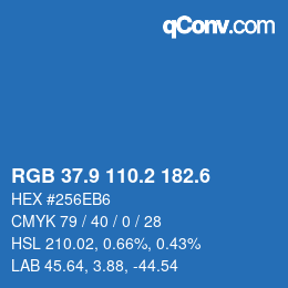 カラーコード: RGB 37.9 110.2 182.6 | qconv.com