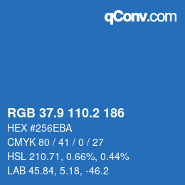 Color code: RGB 37.9 110.2 186 | qconv.com