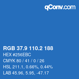 カラーコード: RGB 37.9 110.2 188 | qconv.com