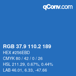 Código de color: RGB 37.9 110.2 189 | qconv.com