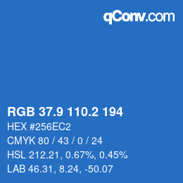 Color code: RGB 37.9 110.2 194 | qconv.com