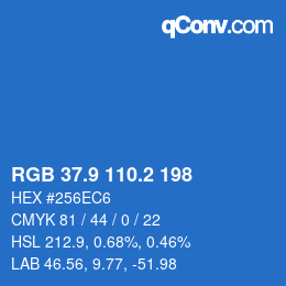 Color code: RGB 37.9 110.2 198 | qconv.com