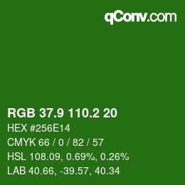 カラーコード: RGB 37.9 110.2 20 | qconv.com