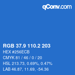 Color code: RGB 37.9 110.2 203 | qconv.com