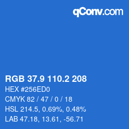 Color code: RGB 37.9 110.2 208 | qconv.com