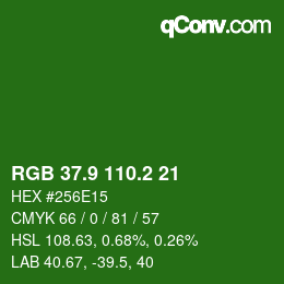カラーコード: RGB 37.9 110.2 21 | qconv.com