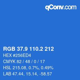 Color code: RGB 37.9 110.2 212 | qconv.com