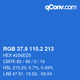 Color code: RGB 37.9 110.2 213 | qconv.com