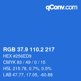 Color code: RGB 37.9 110.2 217 | qconv.com