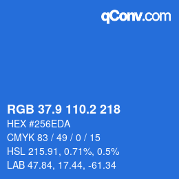 Color code: RGB 37.9 110.2 218 | qconv.com