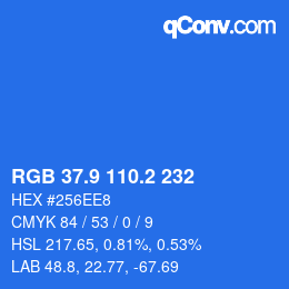 Color code: RGB 37.9 110.2 232 | qconv.com