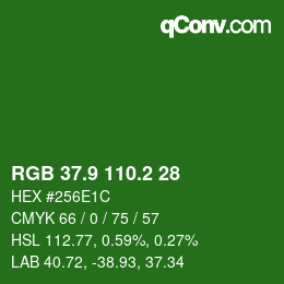 カラーコード: RGB 37.9 110.2 28 | qconv.com