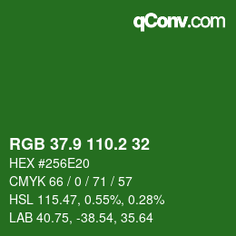 カラーコード: RGB 37.9 110.2 32 | qconv.com