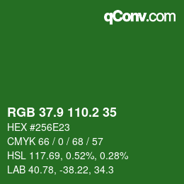 カラーコード: RGB 37.9 110.2 35 | qconv.com