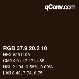 Color code: RGB 37.9 20.2 10 | qconv.com