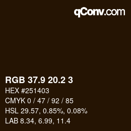 Color code: RGB 37.9 20.2 3 | qconv.com
