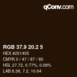 Color code: RGB 37.9 20.2 5 | qconv.com