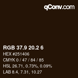 Color code: RGB 37.9 20.2 6 | qconv.com