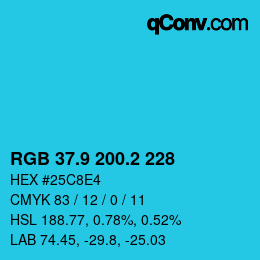 カラーコード: RGB 37.9 200.2 228 | qconv.com