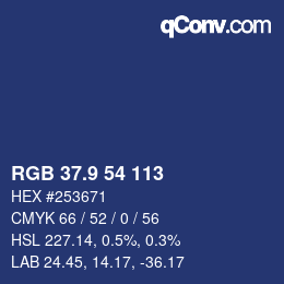 Color code: RGB 37.9 54 113 | qconv.com