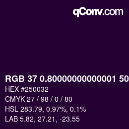 カラーコード: RGB 37 0.80000000000001 50.4 | qconv.com