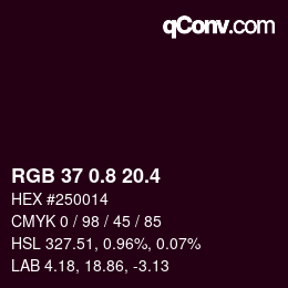 カラーコード: RGB 37 0.8 20.4 | qconv.com