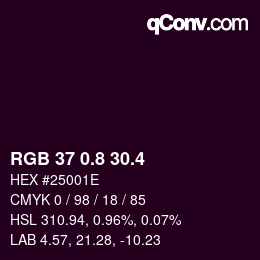 カラーコード: RGB 37 0.8 30.4 | qconv.com