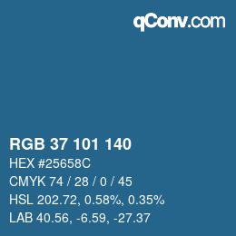 カラーコード: RGB 37 101 140 | qconv.com