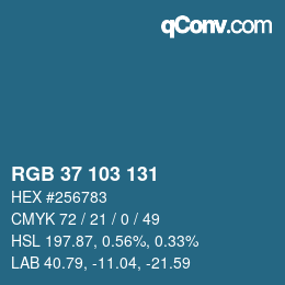 Color code: RGB 37 103 131 | qconv.com