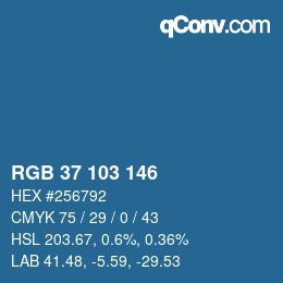 Color code: RGB 37 103 146 | qconv.com