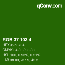 カラーコード: RGB 37 103 4 | qconv.com