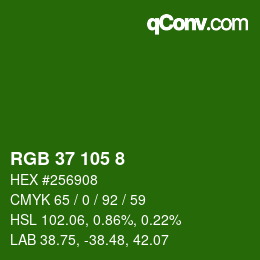 Color code: RGB 37 105 8 | qconv.com