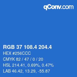 カラーコード: RGB 37 108.4 204.4 | qconv.com
