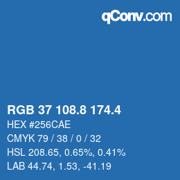 カラーコード: RGB 37 108.8 174.4 | qconv.com