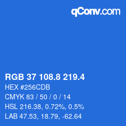 カラーコード: RGB 37 108.8 219.4 | qconv.com